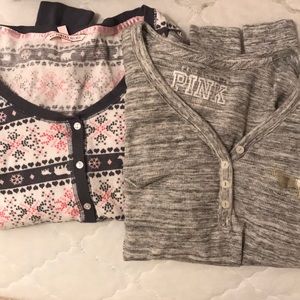 2 victoria secret pajama tops